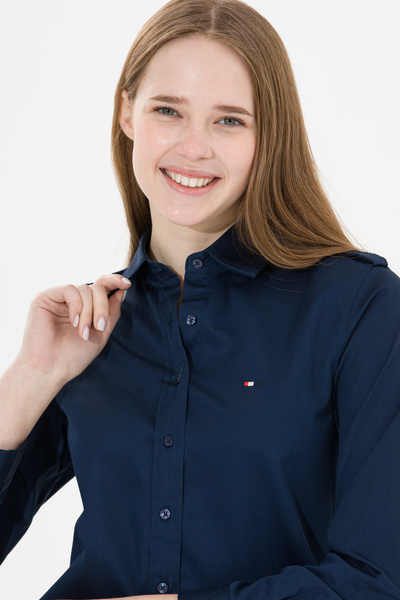 U.S. Polo Assn. Women's Navy Blue Long Sleeve Shirt 50254531-Vr033