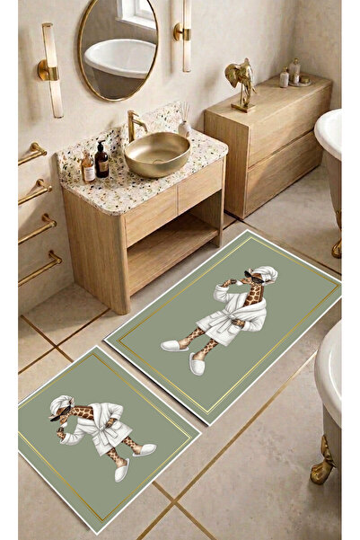 Harika bir ev Hari̇kabi̇rev | Bathroom and Toilet Mat with Bathrobe, Giraffe ...