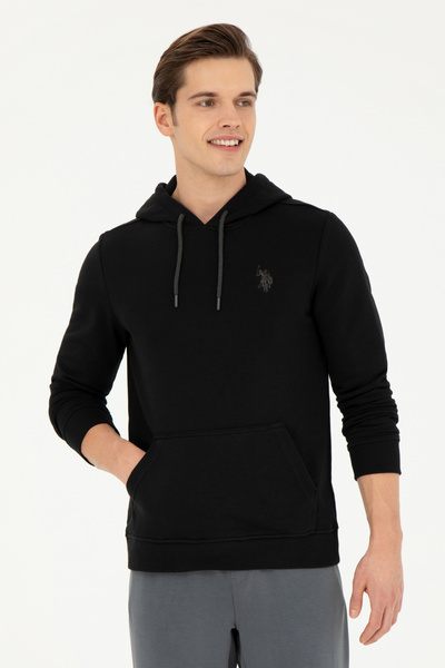 U.S. Polo Assn. Ανδρικό Μαύρο Φούτερ με Κουκούλα Basic 50261140-VR046