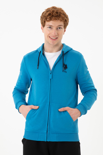 U.S. Polo Assn. Men's Cobalt Blue Knitted Cardigan 50253132-Vr077