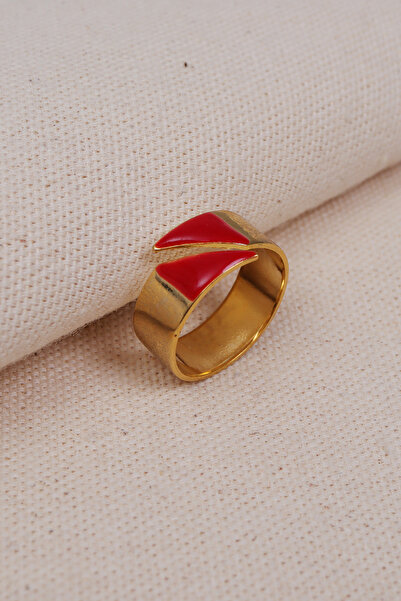 Süspüs Accessories Red Enamel Adjustable Thick Ring