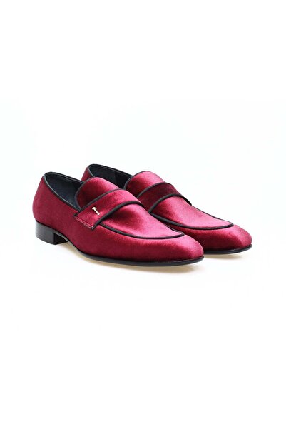 FRANCO CALVANI Bordo Color Laceless Genuine Leather Velvet Men's Shoes