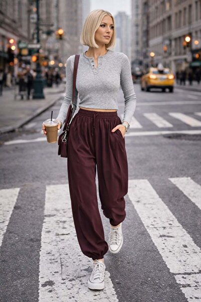ibeeka Bohemian relaxed fit elastic cuffed jogger pants