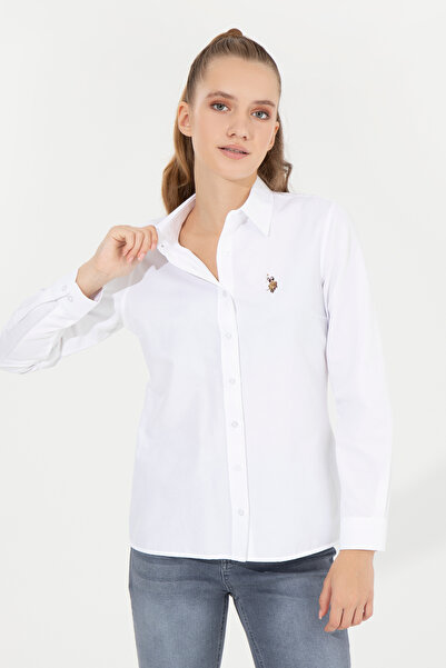 U.S. Polo Assn. Women's White Long Sleeve Basic Shirt 50256672-Vr013