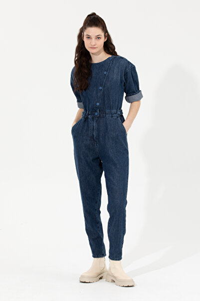 U.S. Polo Assn. Women's Dark Blue Jean Jumpsuit 50254322-Dn0023