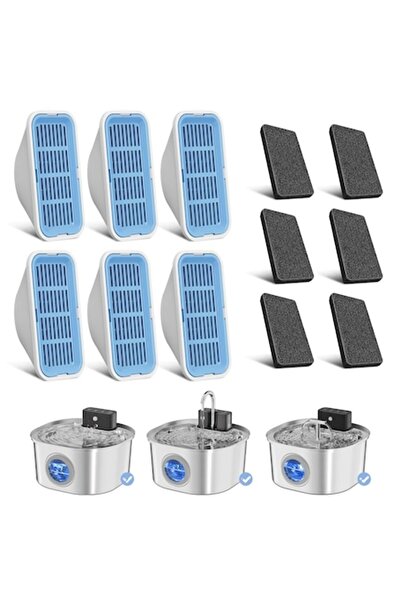 AMYMAT Σετ 6 Ανταλλακτικών Φίλτρων για Ανοξείδωτο Σιντριβάνι Νερού 3.2L