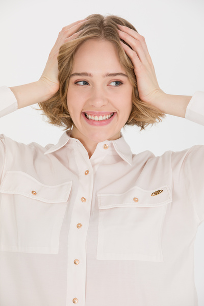 U.S. Polo Assn. Women's Ecru Long Sleeve Shirt 50255143-Vr019