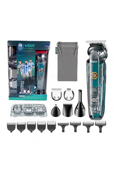 VGR Aparat de tuns electric transparent, 6 capete interschimbabile, rezistent...