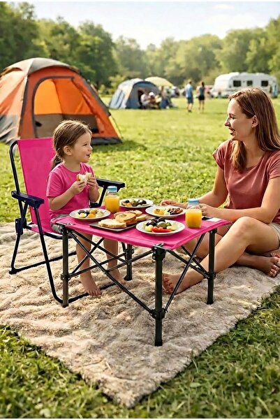 Exent Minik Gezginler İçin Konforlu Kamp ve Aktivite Seti (Masa + Sandalye)-P...