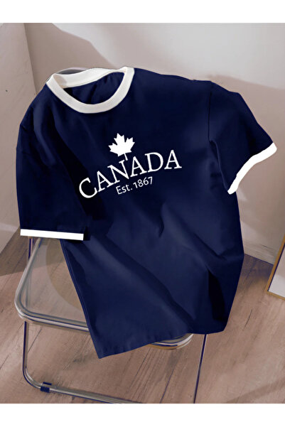 Revasser Γυναικείο πολύχρωμο μπλουζάκι με λαιμόκοψη CANADA Special Design με ...