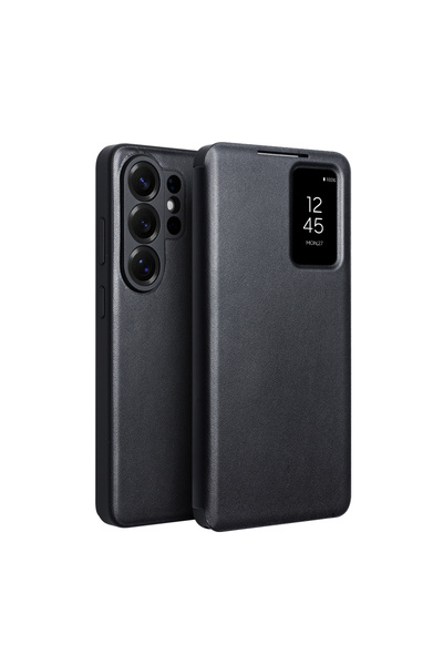 QIALINO Smart View Case Samsung Galaxy S26 Ultra, Leather Flip, Card Slot, Ob...