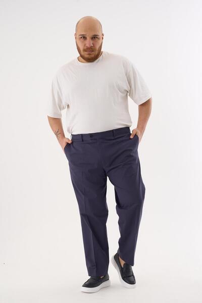 ALEXANDERGARDI Men's Plus Size Classic Cut Fabric Trousers