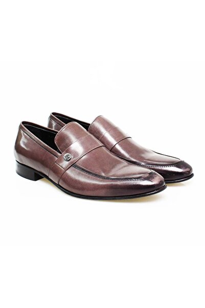 FRANCO CALVANI Gray Color Laceless Genuine Leather Men's Shoes