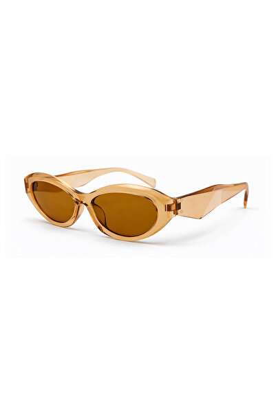 Toz Vintage Sephira Transparent Amber Frame Brown Glass Vintage Retro Sunglasses