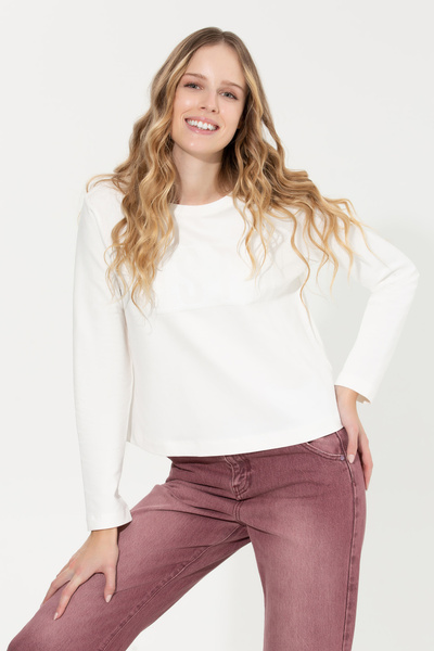 U.S. Polo Assn. Women's Ecru Sweatshirt 50254492-Vr019