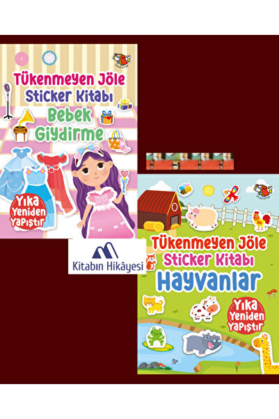 Uçan Kitap Tükenmeyen Jöle Sticker Hayvanlar, Tükenmeyen Jöle Sticker Bebek G...