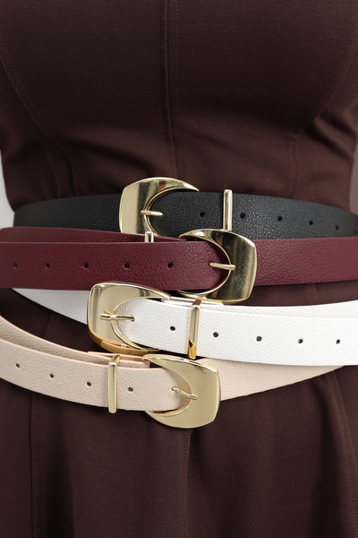 ARLIVA Imported Gold Plated Women's Trouser Belt, Dress Belt, Coat Belt