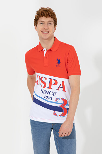 U.S. Polo Assn. تي شيرت رجالي أحمر بياقة بولو 50249192-VR213