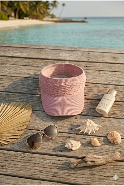Belifanti Collection Premium Pink Knitted Knitwear Visor Hat Flexible Structu...