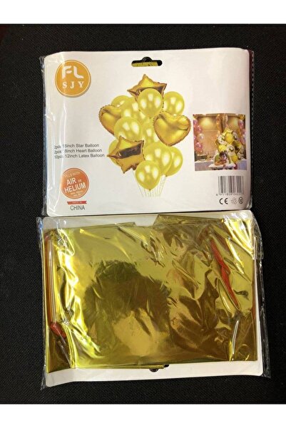 OEM Balloons 14/Set -2 stars, 2 hearts, 10 gold rounds