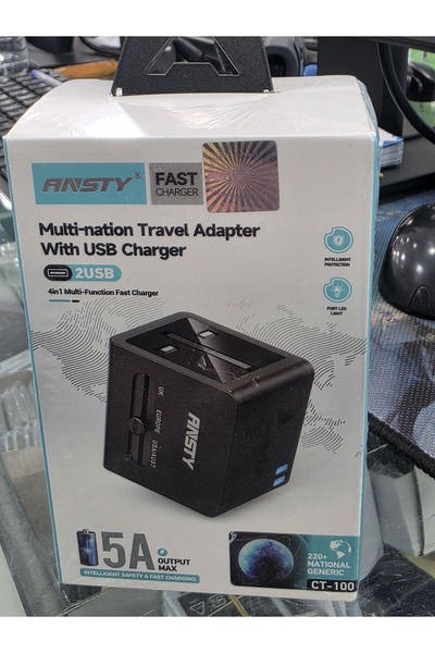 Generic Universal Travel Adapter- Multination Adapter With USB Charger 2 USB