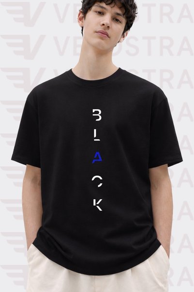Velostra Μπλουζάκι Unisex με μαύρο σχέδιο, ειδικής σχεδίασης, υπερμεγέθη, άνε...