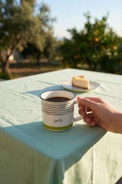 ACAR Cana de porțelan Lorenzo Verde - 355 ml