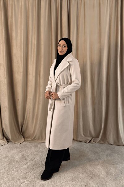 EYMAHCA Women's Fish Scale Patterned Cashmere Coat – Winter