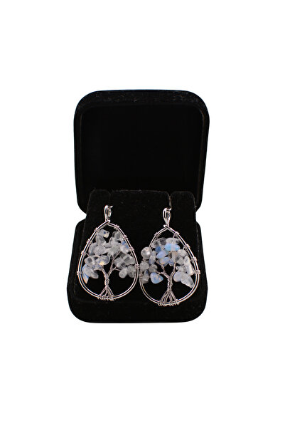 OEM Tree of Life earrings with opalescent white stones – elegant delicate design