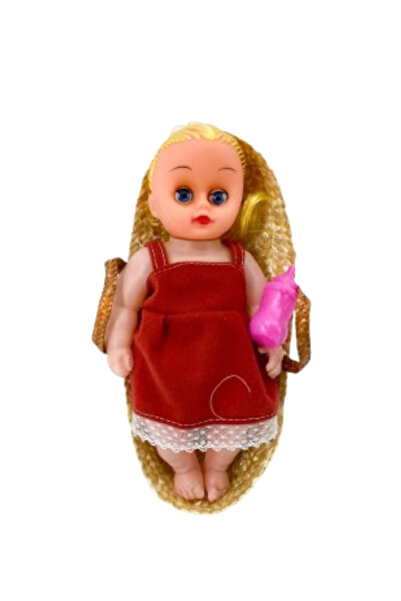 Other Kids Doll Set with Wicker Bed and Feeding Bottle – 3 Pieces, Cute Design