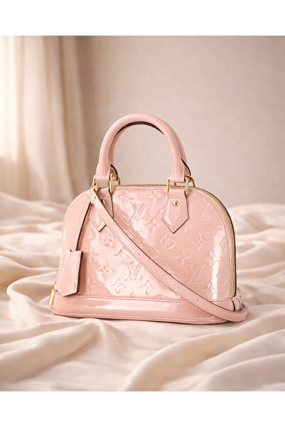 Generic Women LV Alma BB Pink Vernis Leather Handbag Luxury Patent Leather Cr...