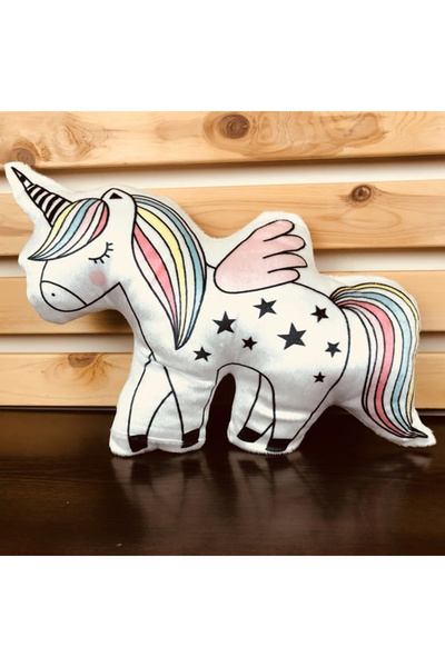 TTT Pernă moale de pluș cu design Unicorn