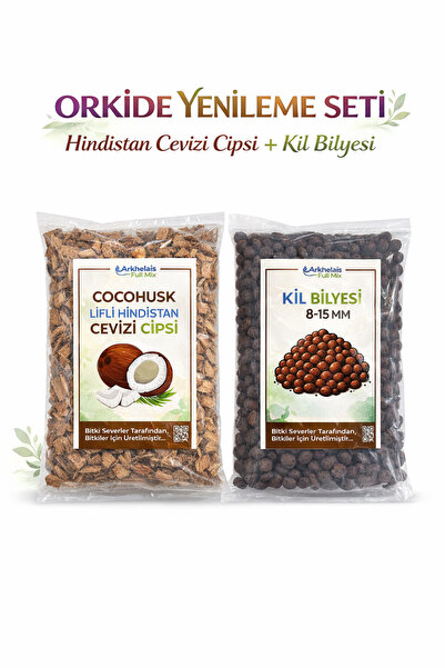 Arkhelais Orkide Yenileme Seti, 1L Kil Bilyesi + 1L Hindistan Cevizi Cipsi, O...