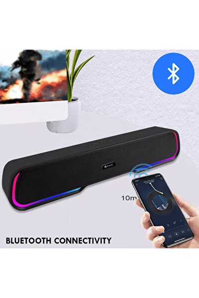 Kisonli مكبر صوت LED-913 بلوتوث RGB للألعاب