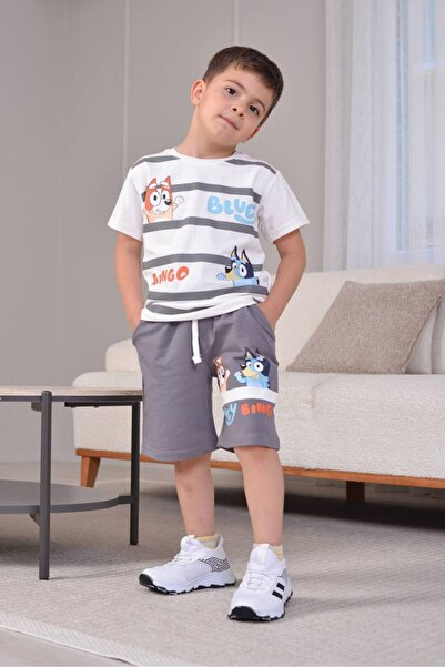 Mireya Kids Boy's Bluey Printed Summer Shorts Set – 100% Cotton, Comfortable ...