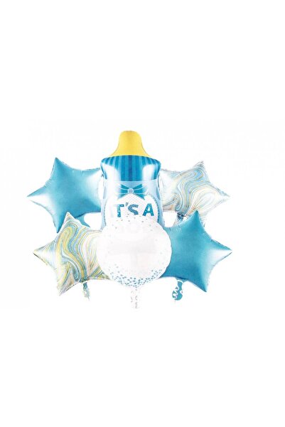 OEM Baloane 6/Set Baby Shower Biberon Bleu