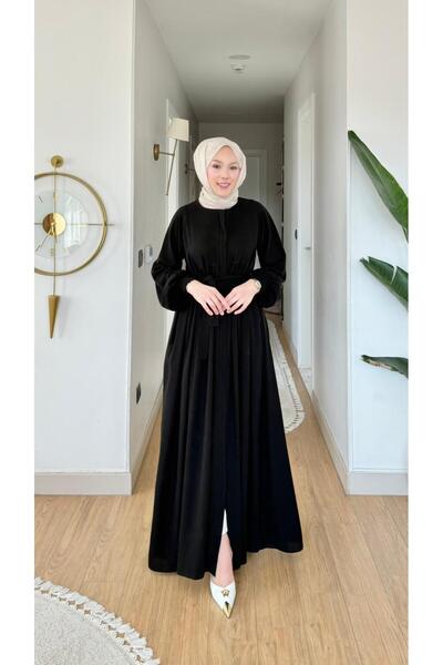 NİLNUR MODA Sezon nou Ahsen cu mâneci raglan Ferace Medine din mătase