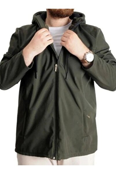 cusseli Large Size Men's Hooded Coat Waterproof Softshell 21235 Khaki