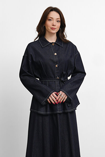 salisburys Γυναικείο σετ τζιν με κουμπιά και πλισέ μέση από τη Molly Nelly