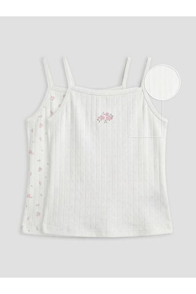 LC Waikiki Κοριτσίστικο Αθλητικό Τοπ με Τετράγωνο Γιακά και Λουλουδάτο Λουράκ...