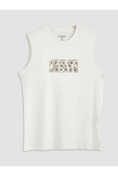 LC Waikiki Crew Neck Printed Combed Cotton Men's Sleeveless T-Shirt (S6)
