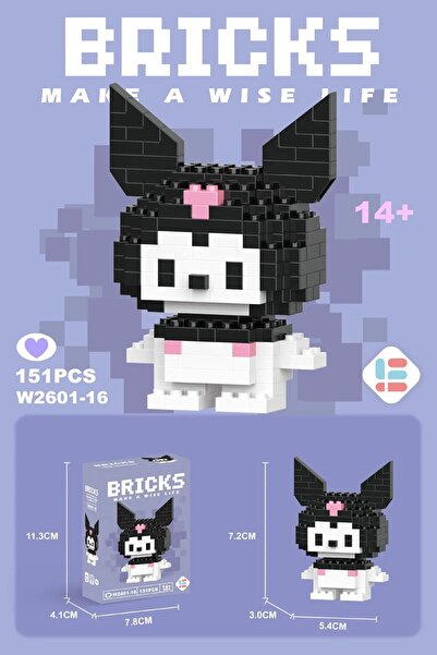 handanca Bricks Hello Kitty Kuromi Yap boz 3D Puzzle Mini Yapı Oyuncak