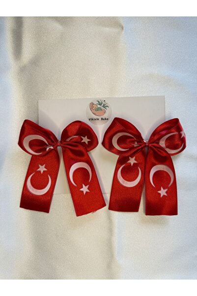vikivin bebe Children's Hairpins with Turkish Flag and Atatürk Silhouette