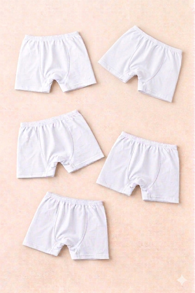 ROSAMİNA Νεανικά αγόρια 95% βαμβακερά λευκά μποξεράκια 5 τεμαχίων