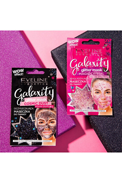 Eveline Galaxity Glitter Pink Mască de față intens calmantă 10ml