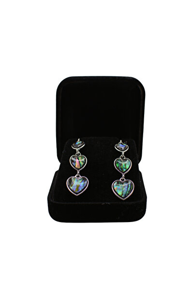 OEM Triple heart earrings with iridescent effect – elegant statement design