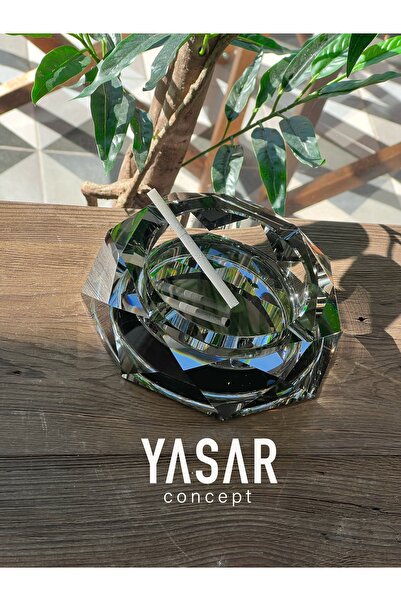 YASAR CONCEPT Mario Κρυστάλλινο Τασάκι Σταχτοδοχείο Καπνιστό 16x16 εκ.