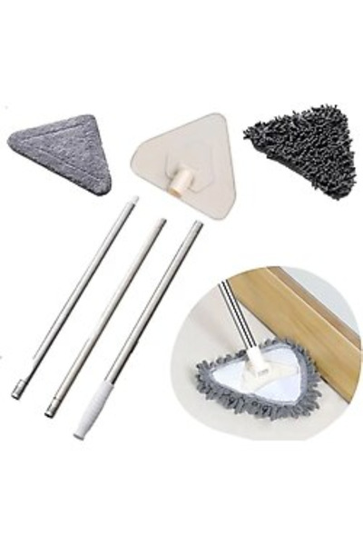 krckurumsal Teleskopik Saplı 150 cm Üçgen Mop Cam Duvar Tavan Fayans Parke Te...
