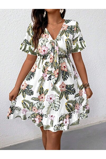 Iuliashop Fanny White Floral Short Dress - M