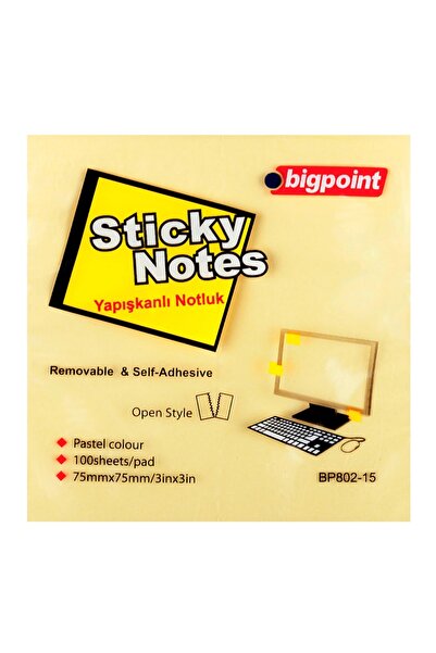 Bigpoint Lepilni papir za beleške 75x75mm žuti x 12 komada